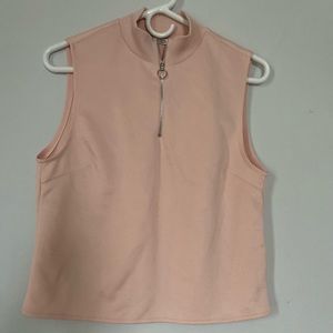 Zara women’s large sleeveless pink cropped top